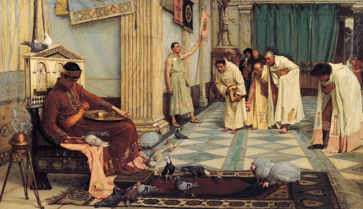 The Favourites of the Emperor Honorius by John William Waterhouse, 1883