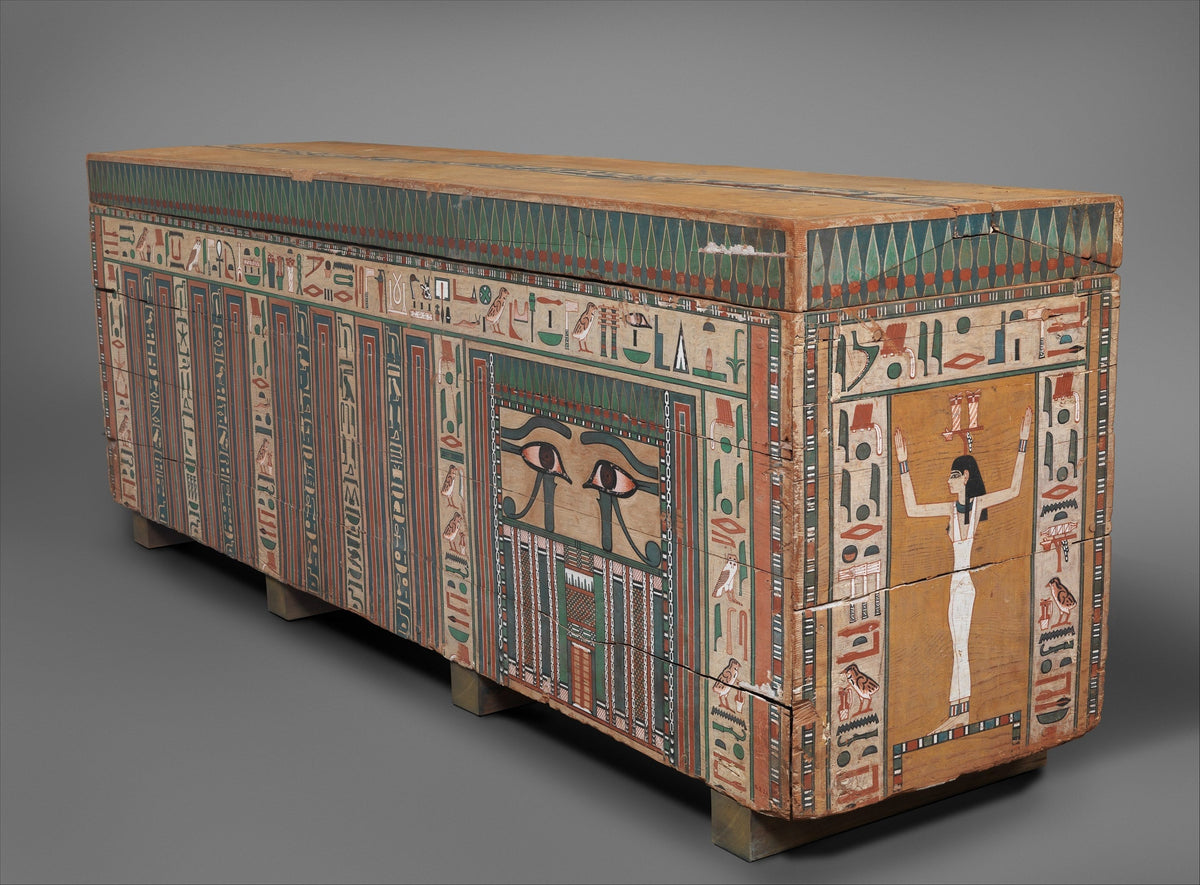 Painted wooden coffin of Khnumnakht, Middle Kingdom Egypt, about 1850-1750 BCE