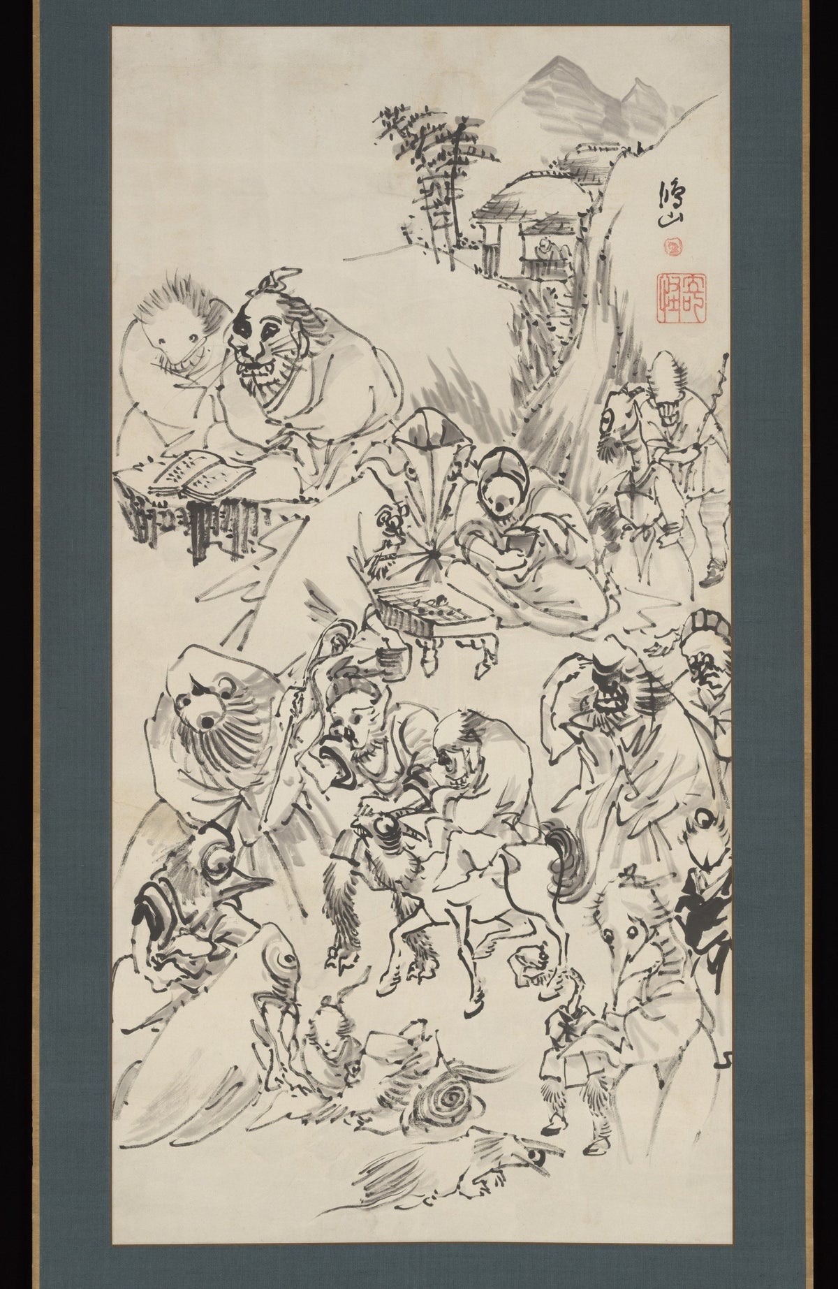 Takai Kōzan, Demons and Monsters, hanging scroll, ink on paper