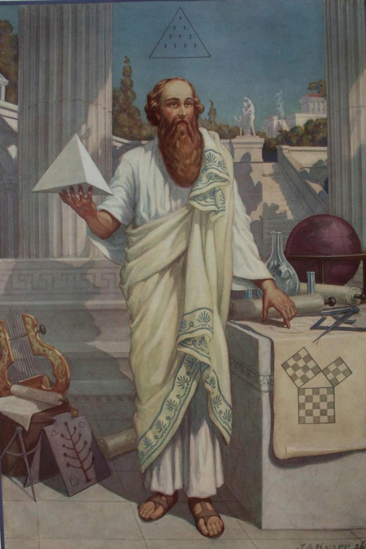Pythagoras by J. Augustus Knapp, 1926, from The Secret Teachings of All Ages