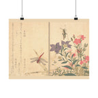 Kitagawa Utamaro 'Red Dragonfly and Locust' Poster