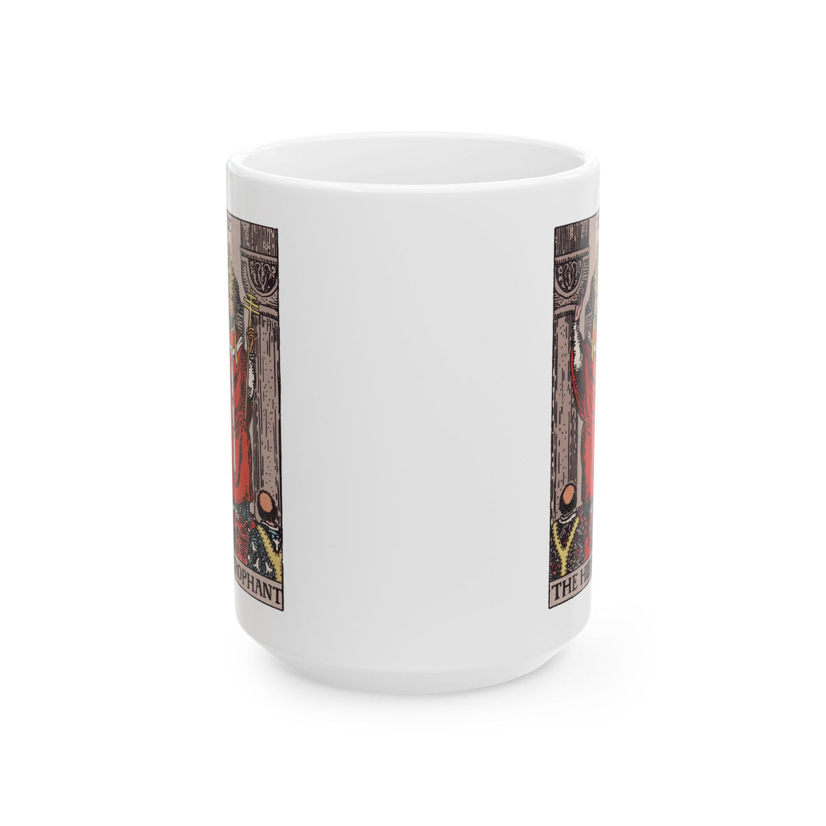 The Hierophant tarot card mug, Rider-Waite-Smith design, ceramic 11oz/15oz, view 5
