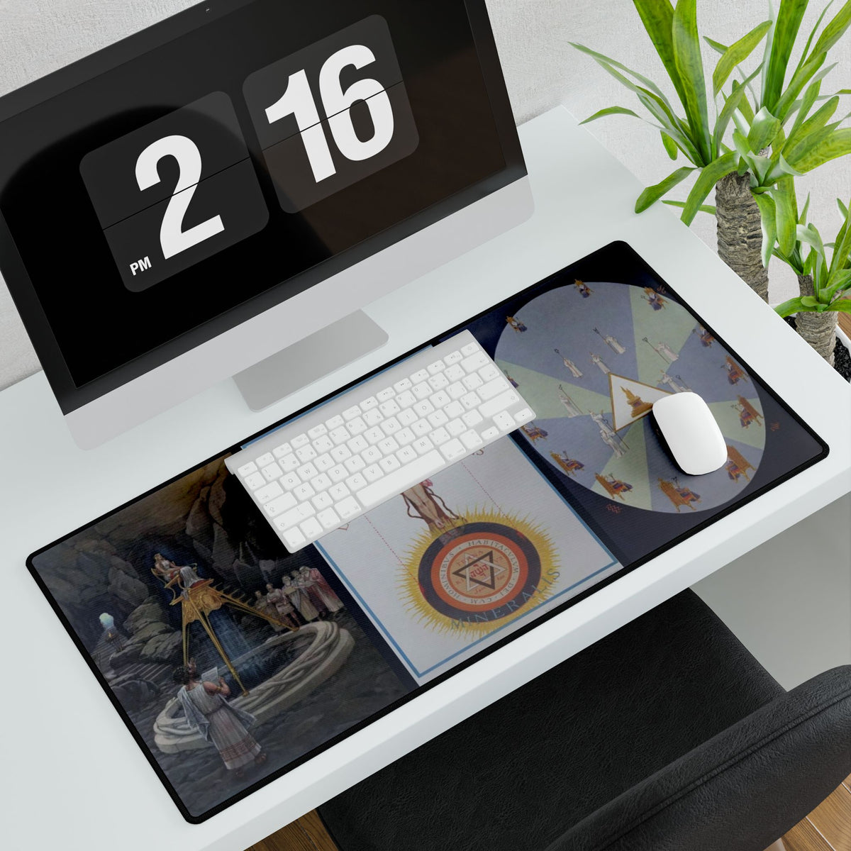 Oracle of Delphi, Rosicrucian Crucifix and Zodiacal Egg Desk Mat: Knapp Triptych