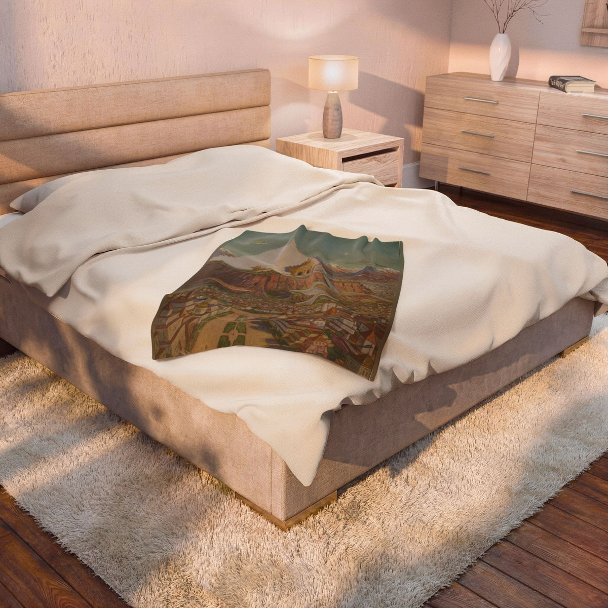 The Atlantean Temple Velveteen Plush Blanket