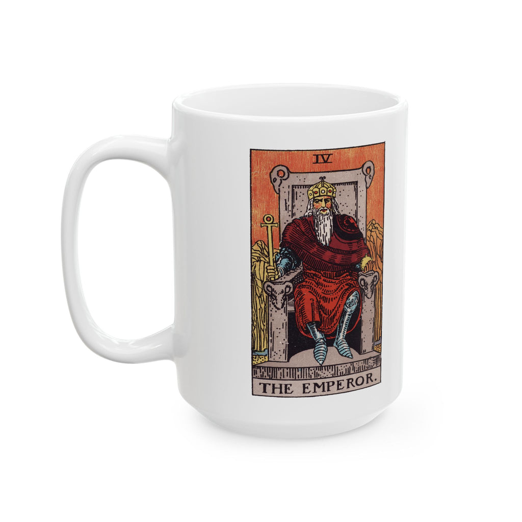 The Emperor tarot card mug, Rider-Waite-Smith design, ceramic 11oz/15oz, view 4