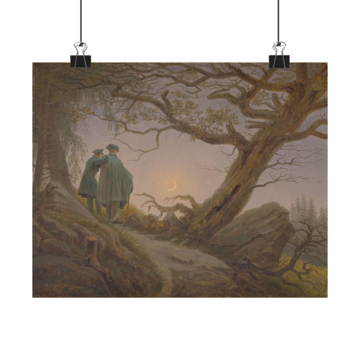Caspar David Friedrich 'Two Men Contemplating the Moon' Poster