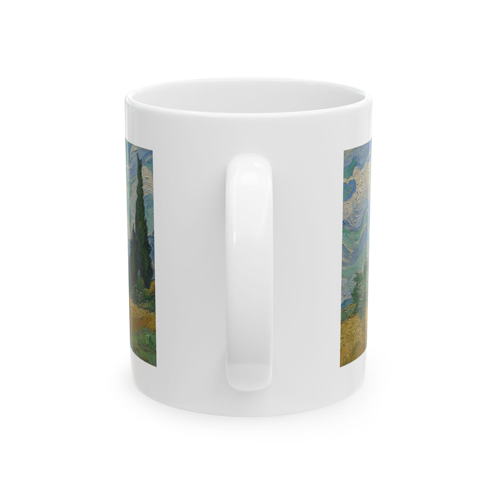 Wheat Field with Cypresses Mug