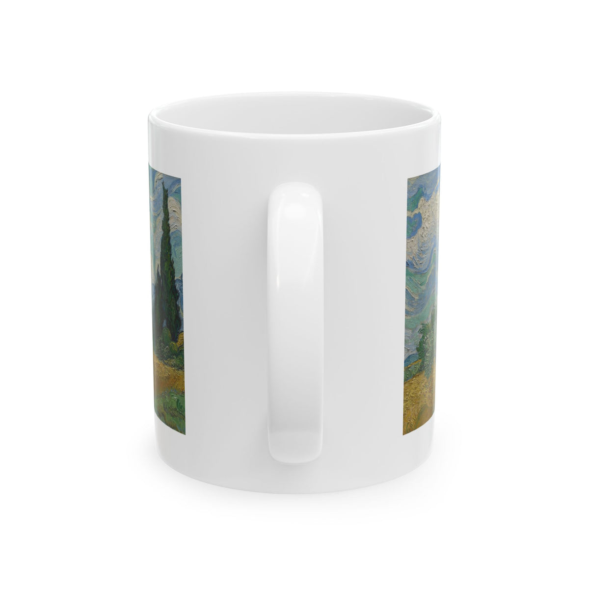 Wheat Field with Cypresses Mug