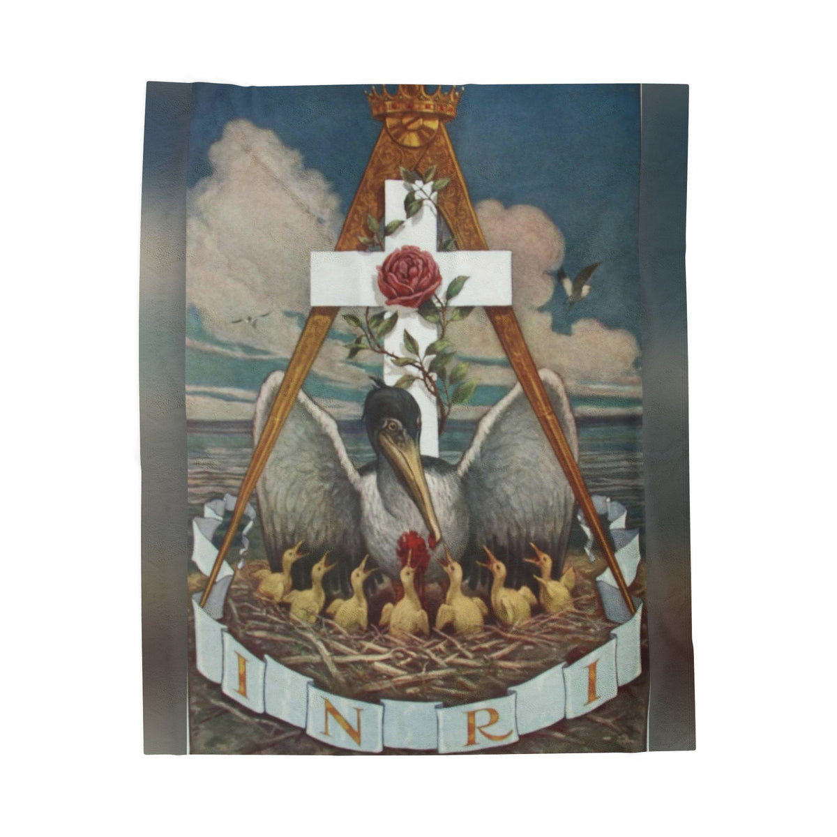 Jewel of the Rose Croix Velveteen Plush Blanket