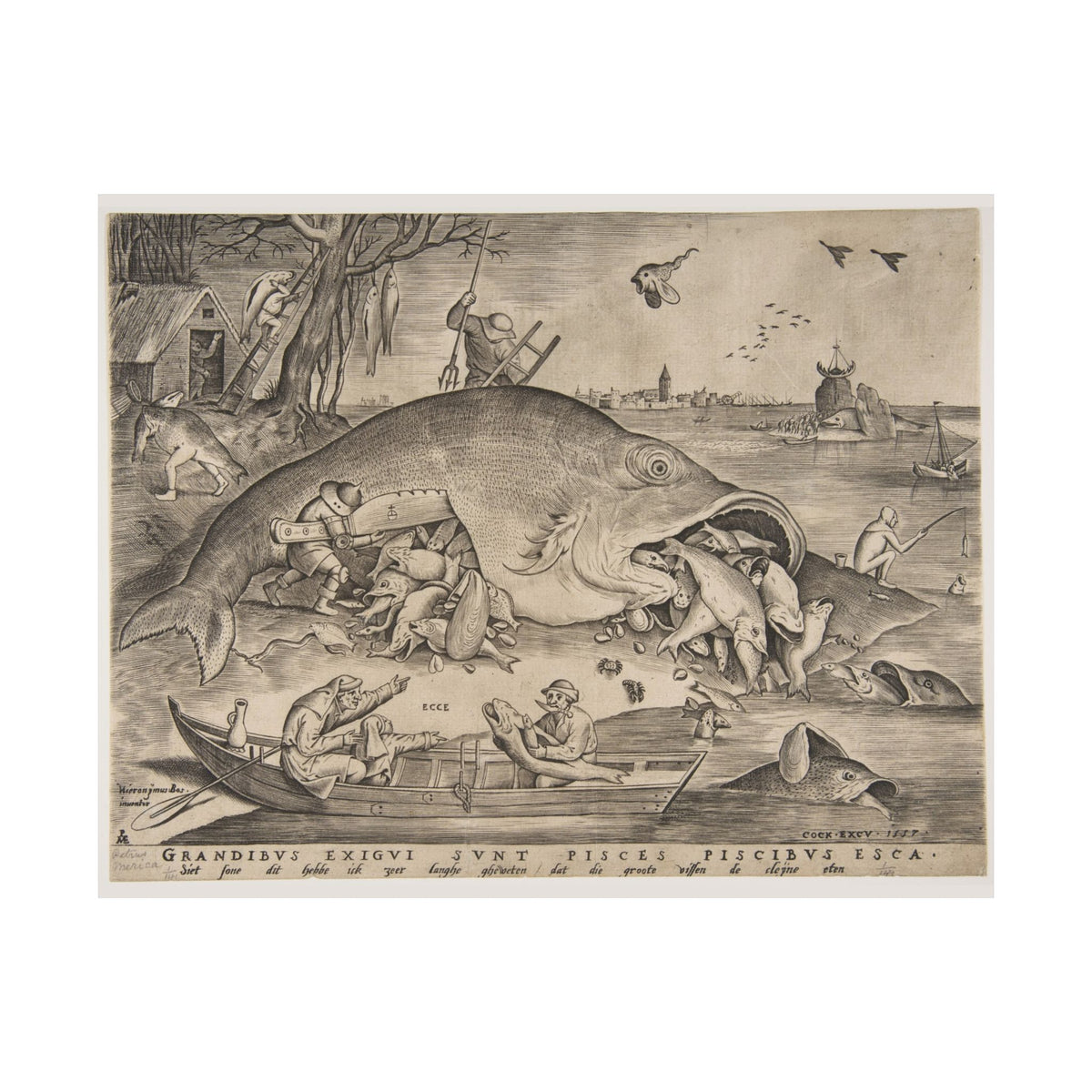 Pieter van der Heyden 'Big Fish Eat Little Fish' Poster