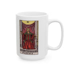 Justice tarot card mug, Rider-Waite-Smith design, ceramic 11oz/15oz, view 3