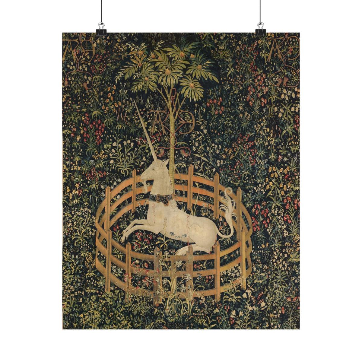 The Unicorn Rests in a Garden Poster
