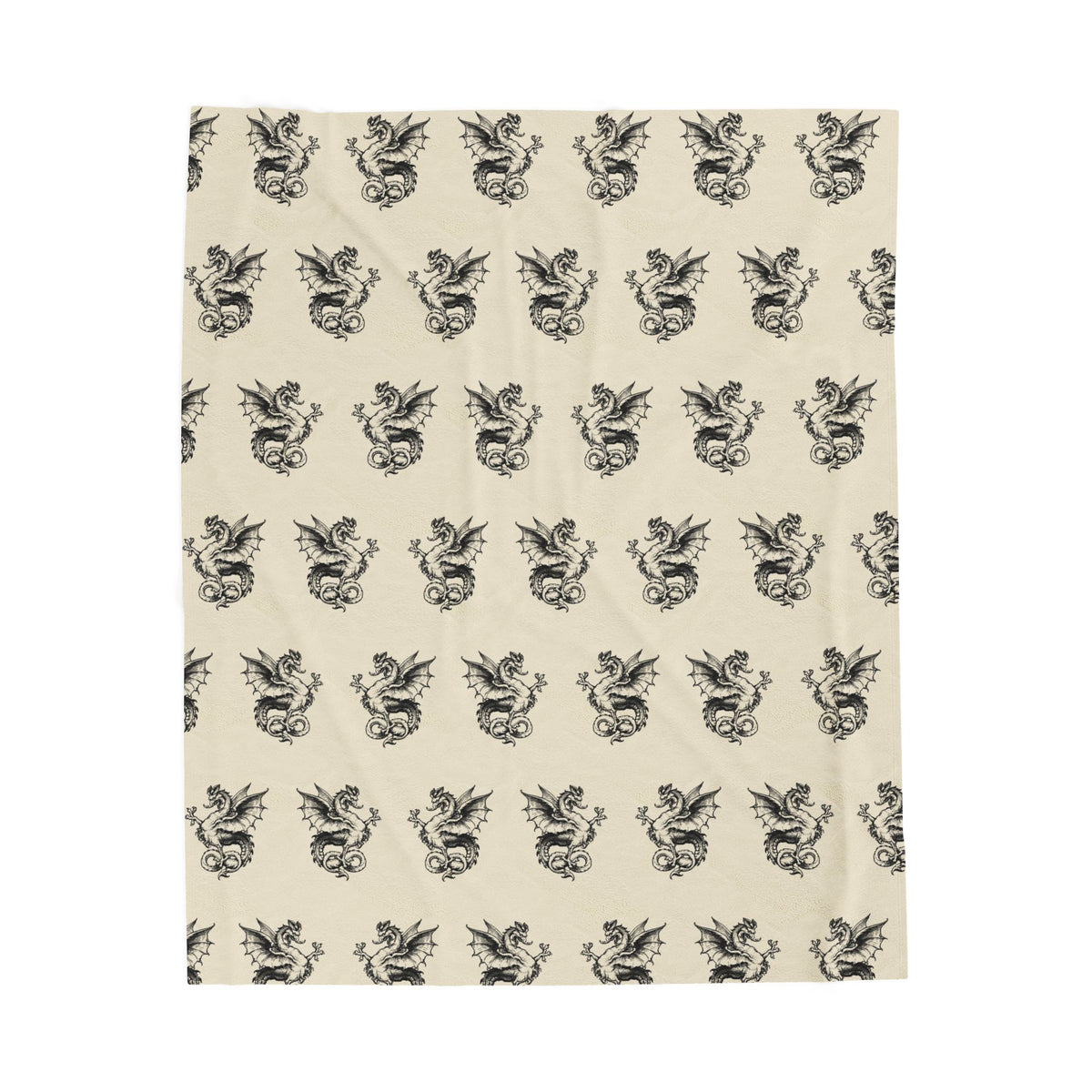 Vintage Dragon Pattern Velveteen Plush Blanket