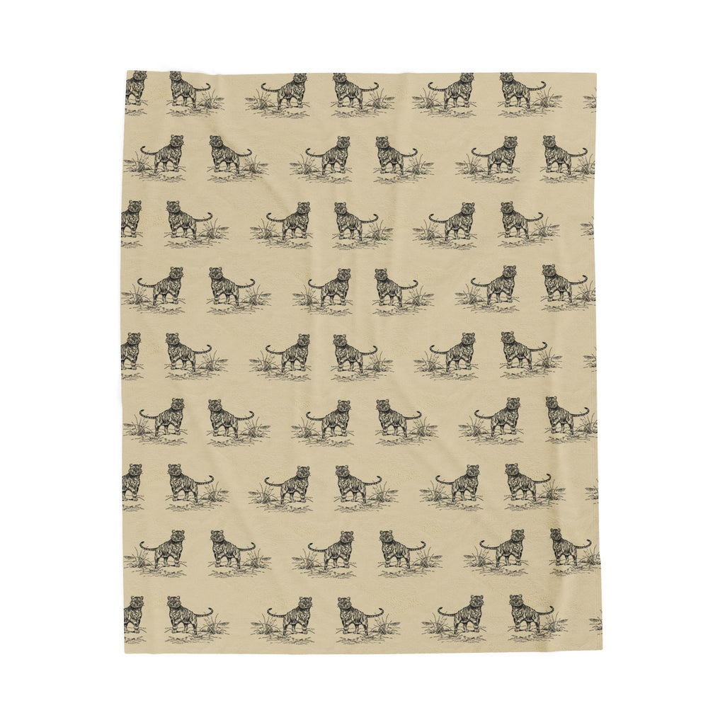 Tiger Pattern Velveteen Plush Blanket