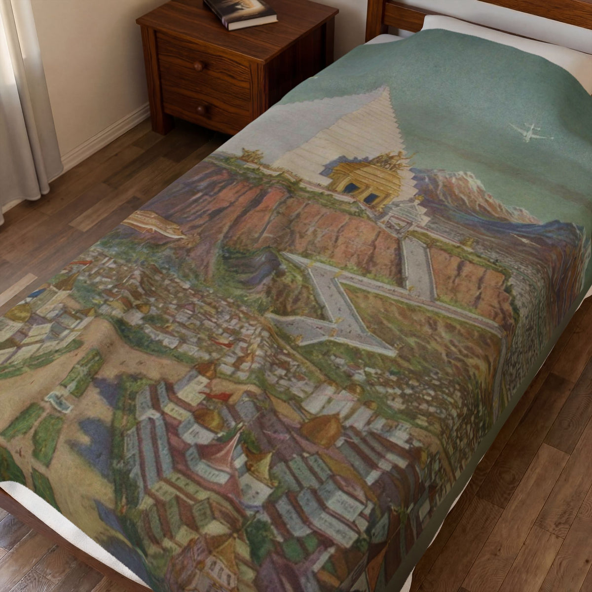The Atlantean Temple Velveteen Plush Blanket