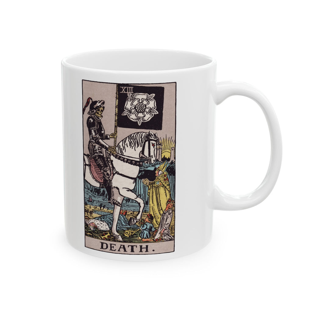 Death tarot card mug, Rider-Waite-Smith design, ceramic 11oz/15oz, view 1
