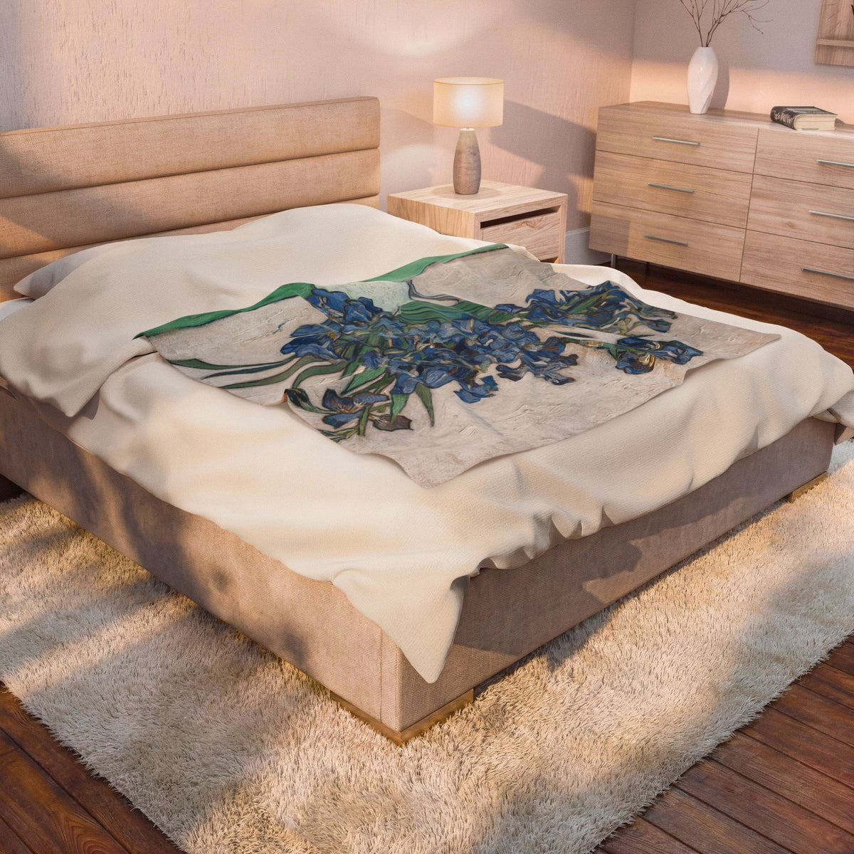 Irises Velveteen Plush Blanket