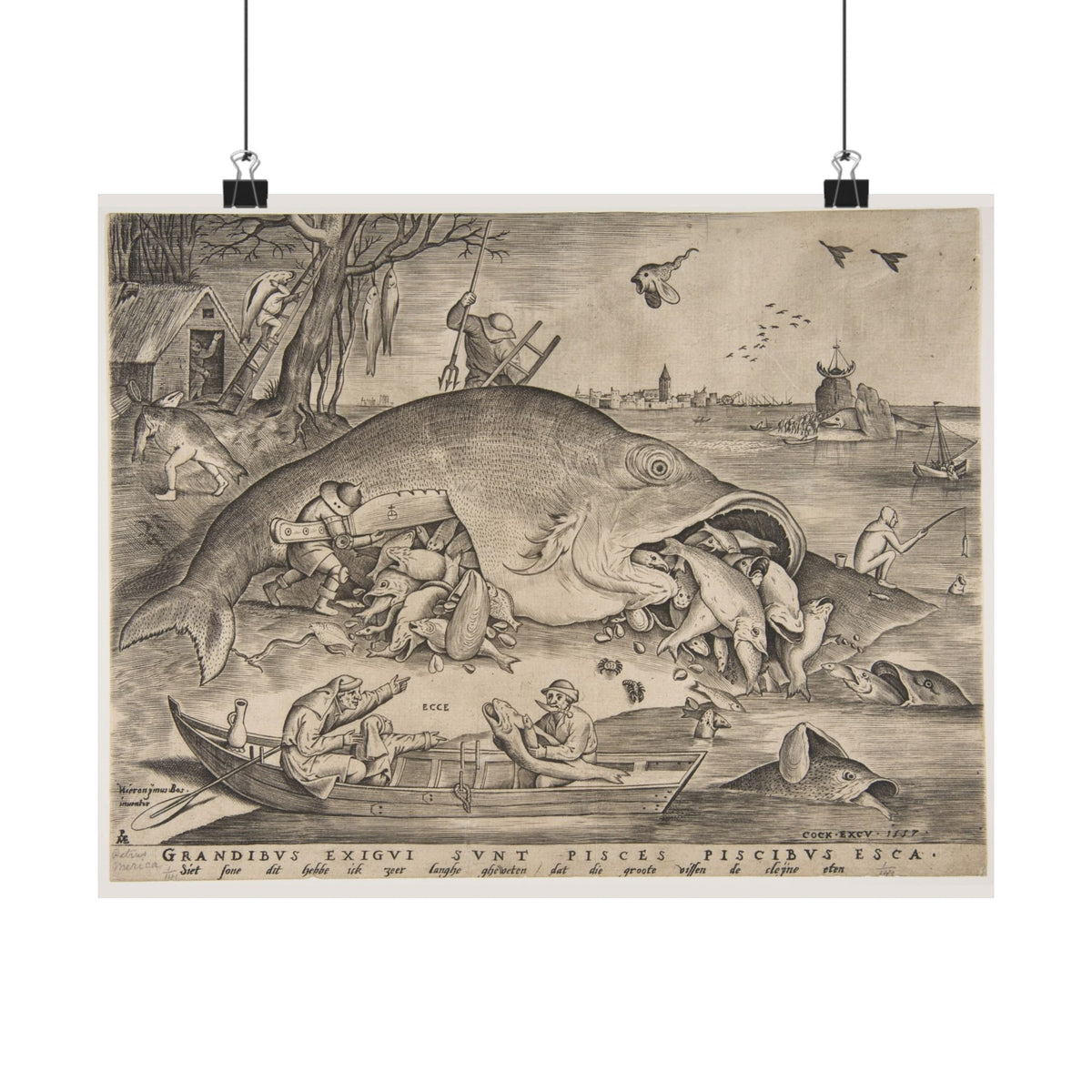 Pieter van der Heyden 'Big Fish Eat Little Fish' Poster