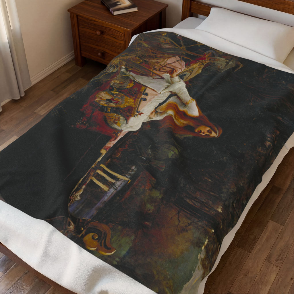 The Lady of Shalott Velveteen Plush Blanket
