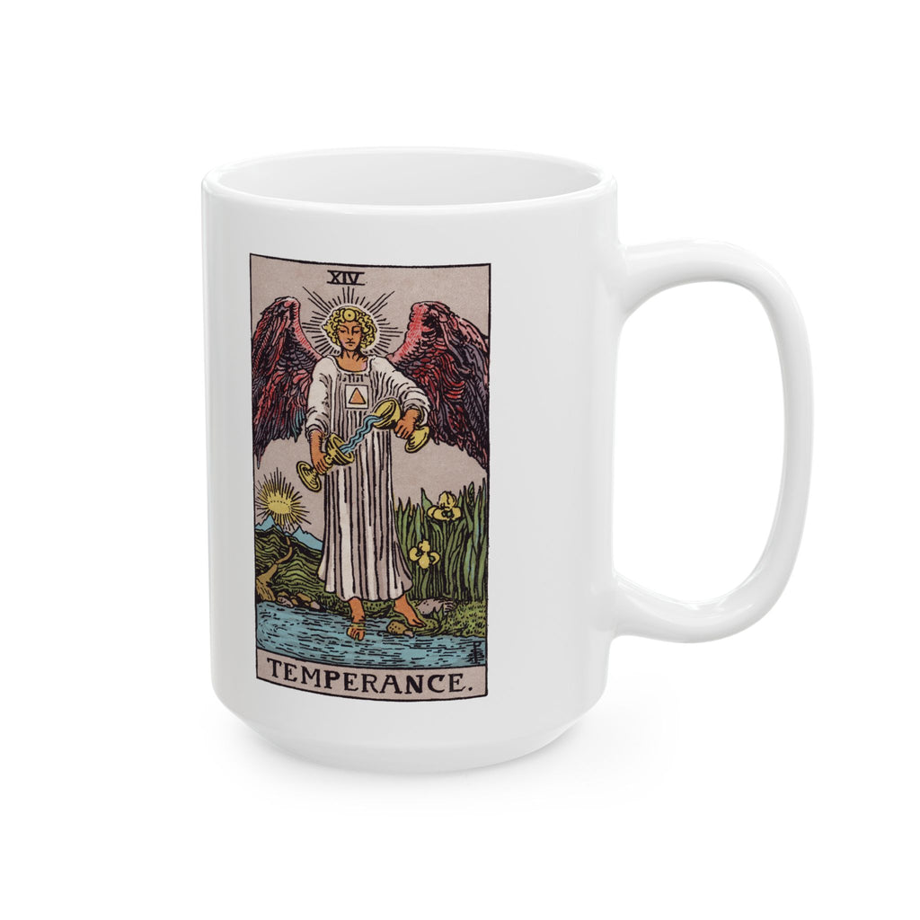 Temperance tarot card mug, Rider-Waite-Smith design, ceramic 11oz/15oz, view 3