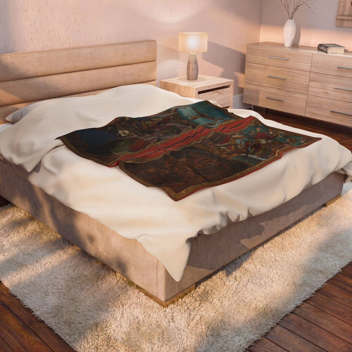 The Crucifixion; The Last Judgment Velveteen Plush Blanket