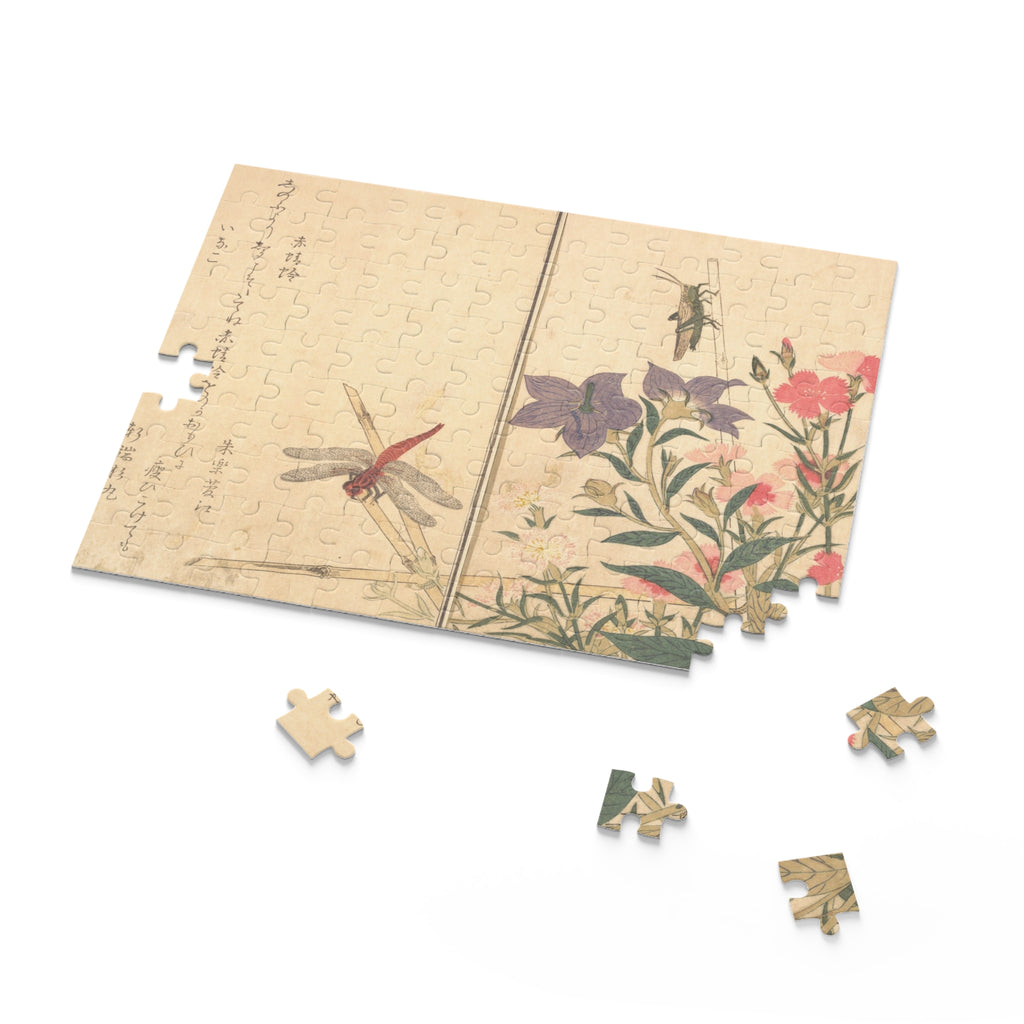 Kitagawa Utamaro 'Red Dragonfly and Locust' Jigsaw Puzzle
