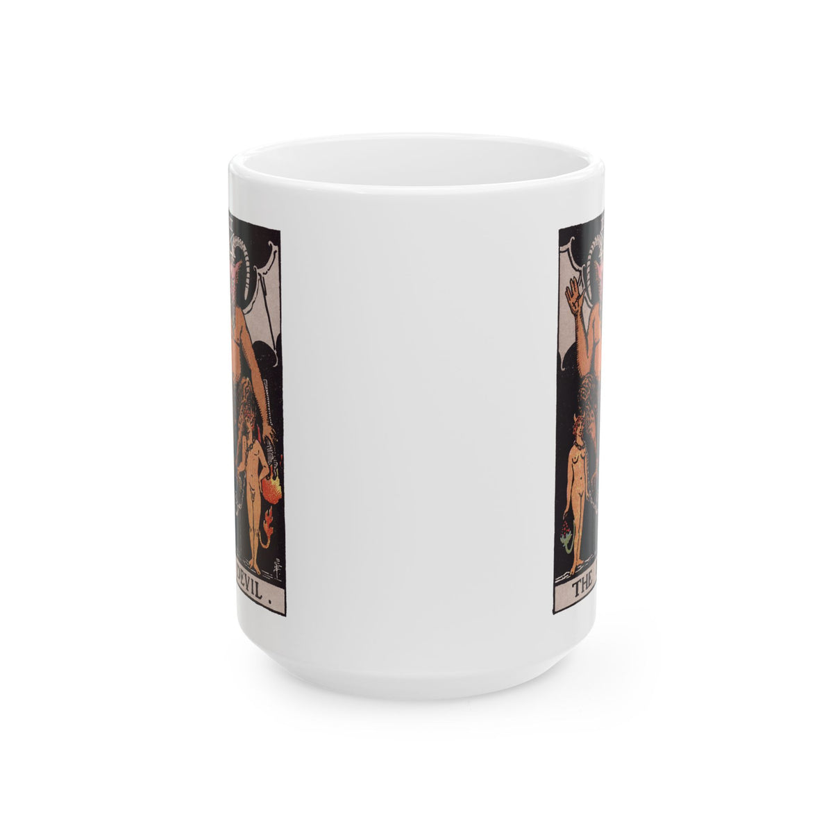 The Devil tarot card mug, Rider-Waite-Smith design, ceramic 11oz/15oz, view 5