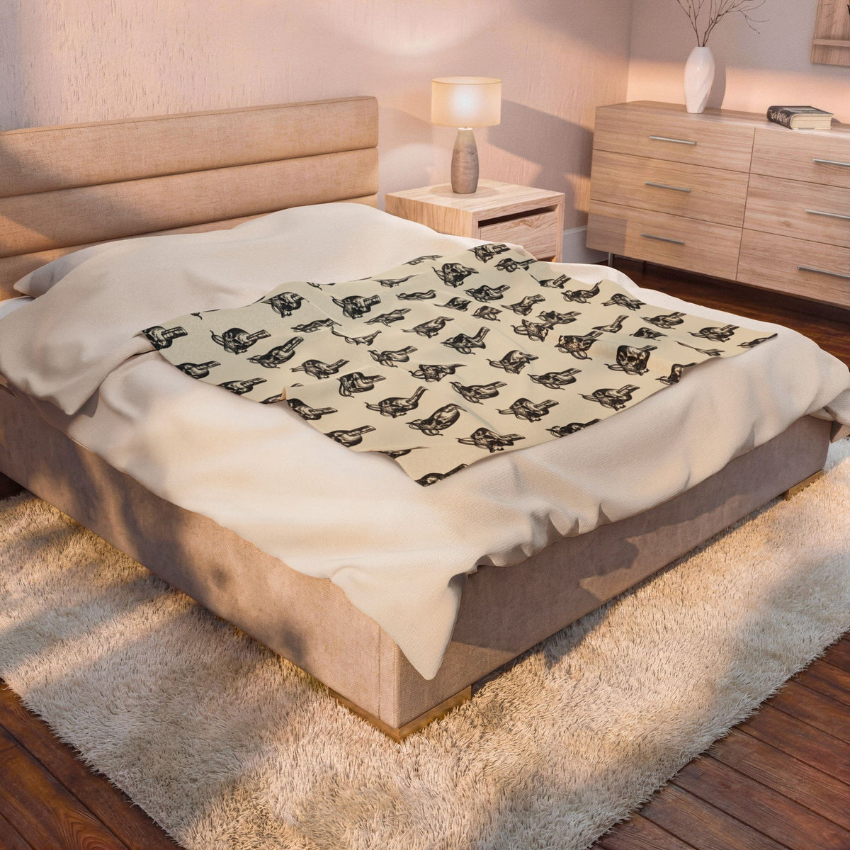 Skull and Snake Pattern Velveteen Plush Blanket