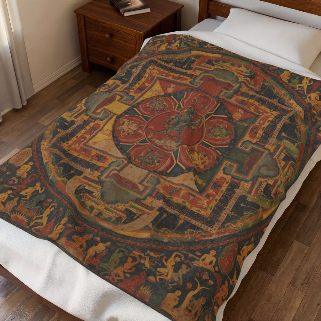 Chakrasamvara Mandala Velveteen Plush Blanket