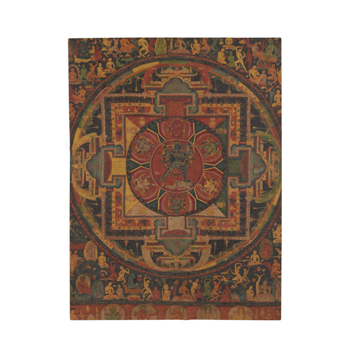 Chakrasamvara Mandala Velveteen Plush Blanket