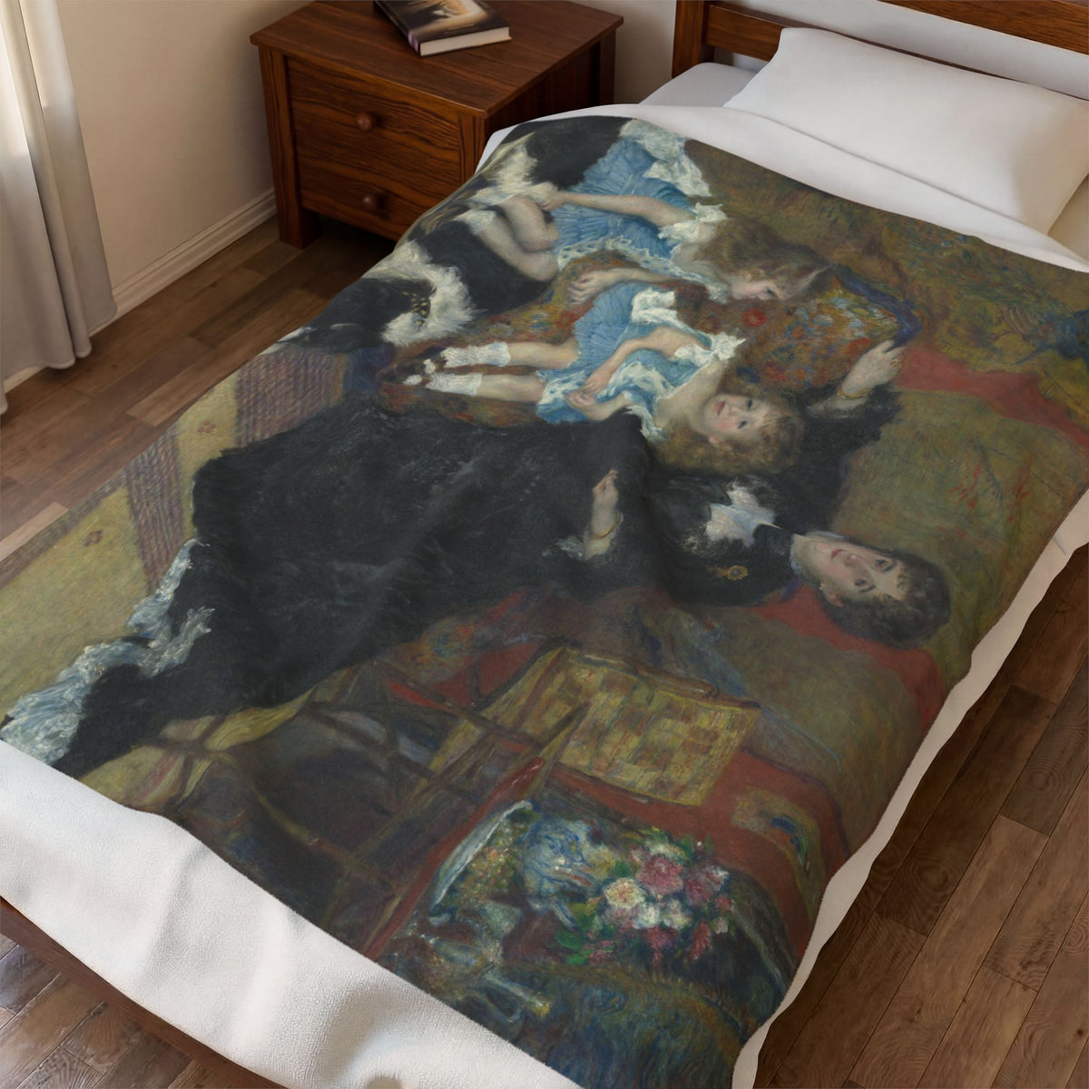Madame Georges Charpentier and Her Children Velveteen Plush Blanket