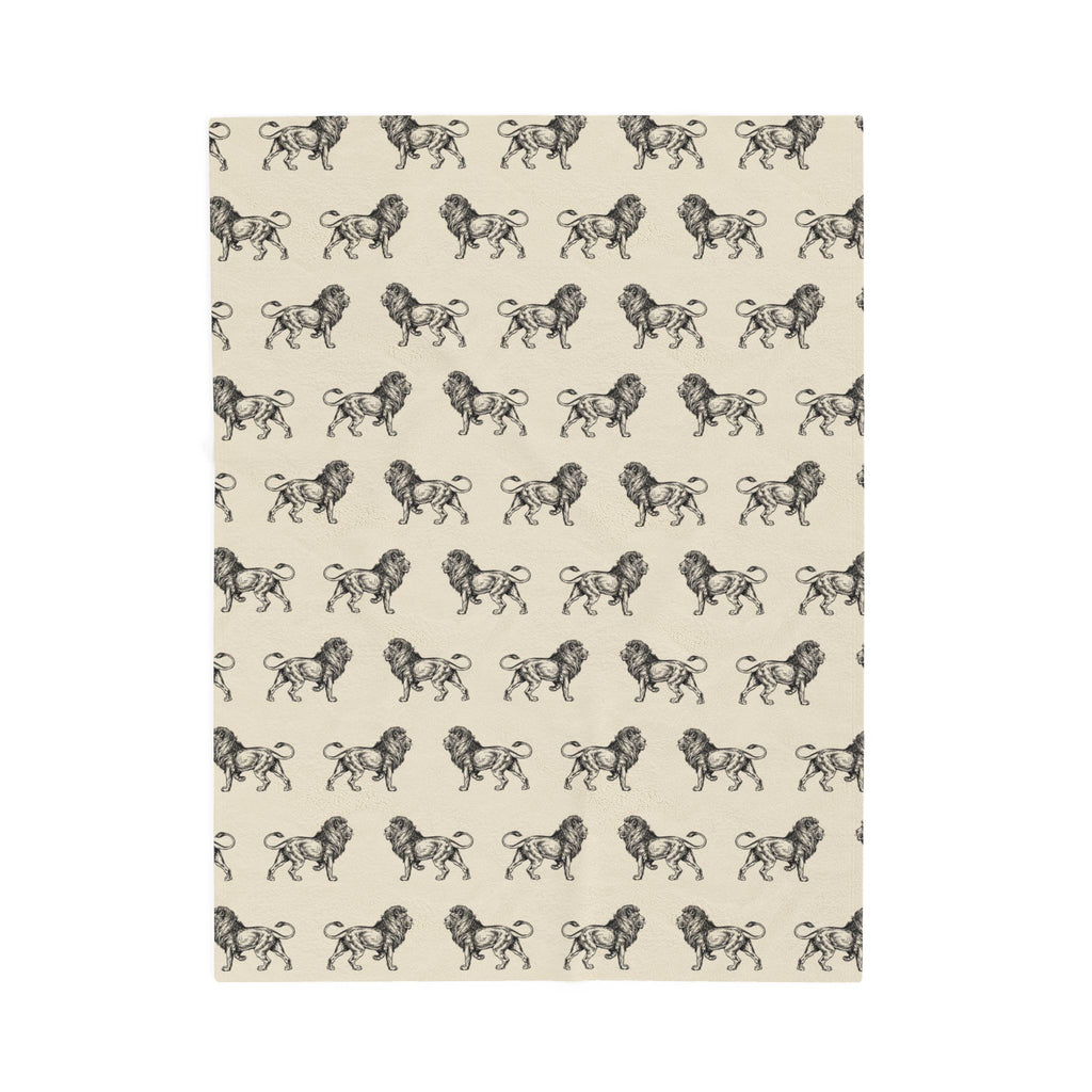 Lion Pattern Velveteen Plush Blanket