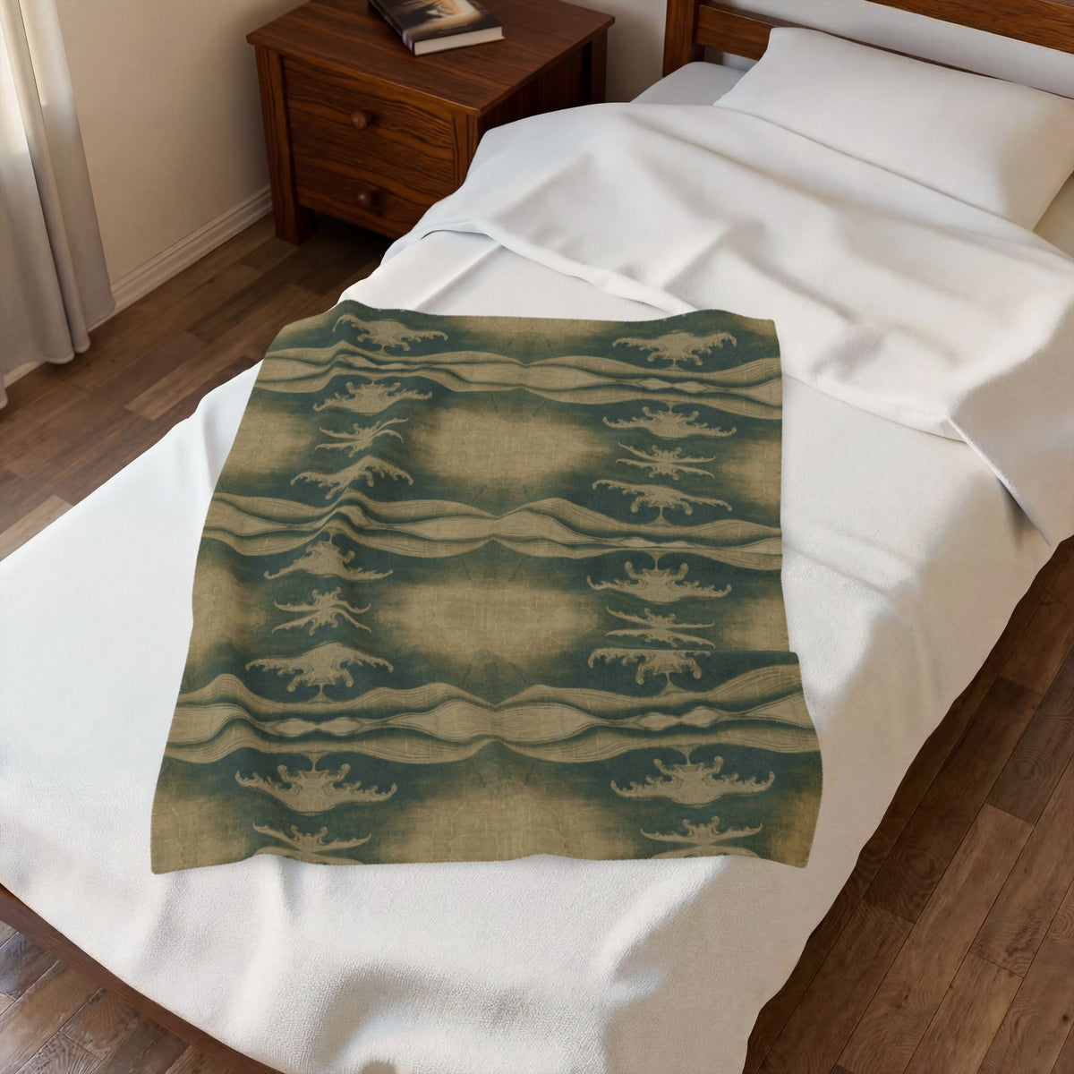 Rough Waves Pattern Velveteen Plush Blanket
