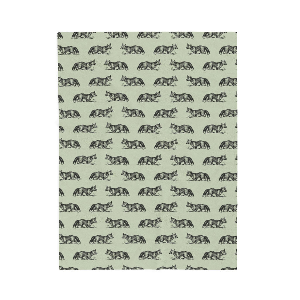 Fox Pattern Velveteen Plush Blanket