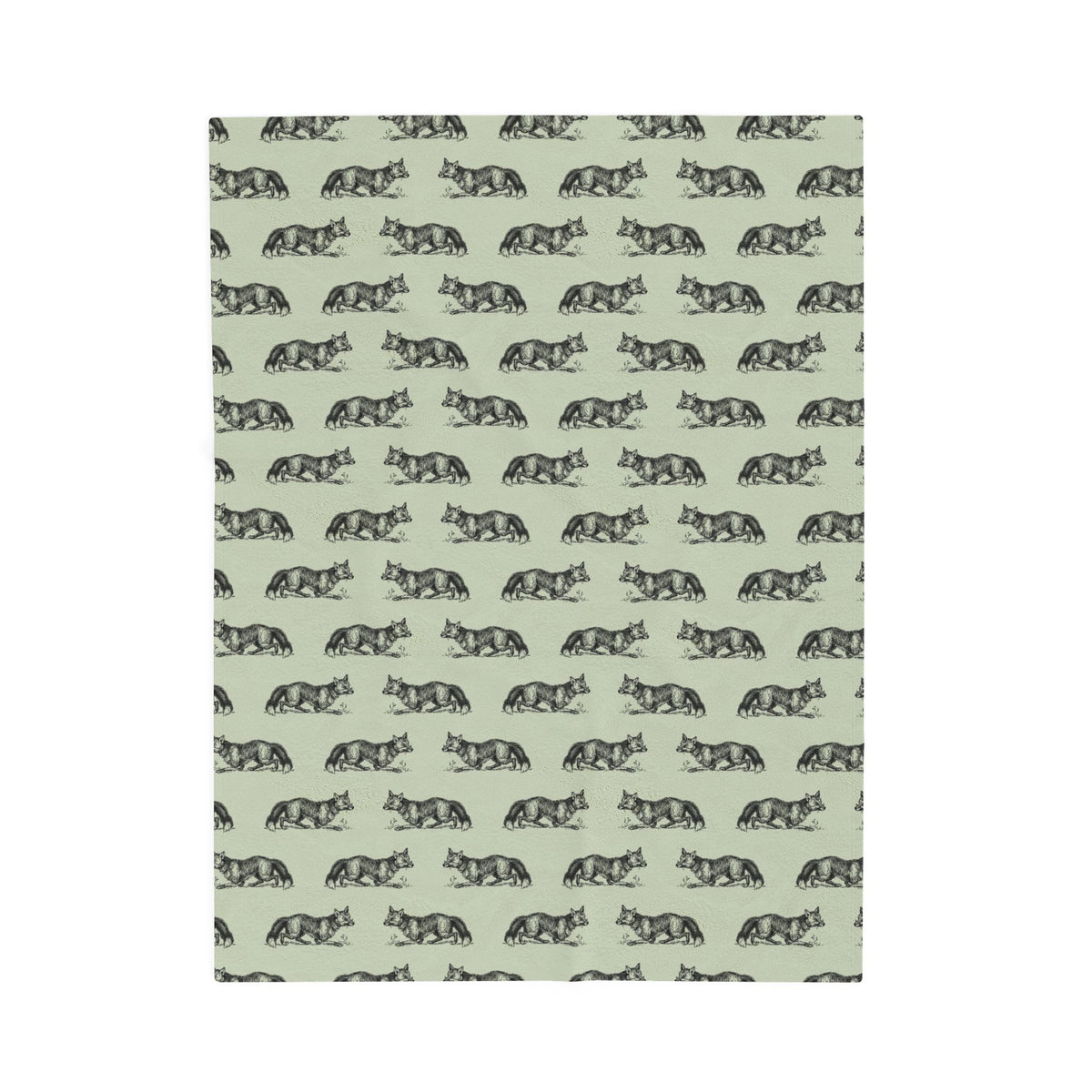 Fox Pattern Velveteen Plush Blanket