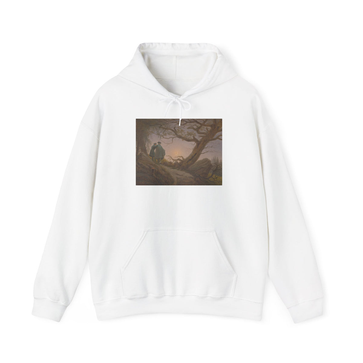Two Men Contemplating the Moon Hoodie