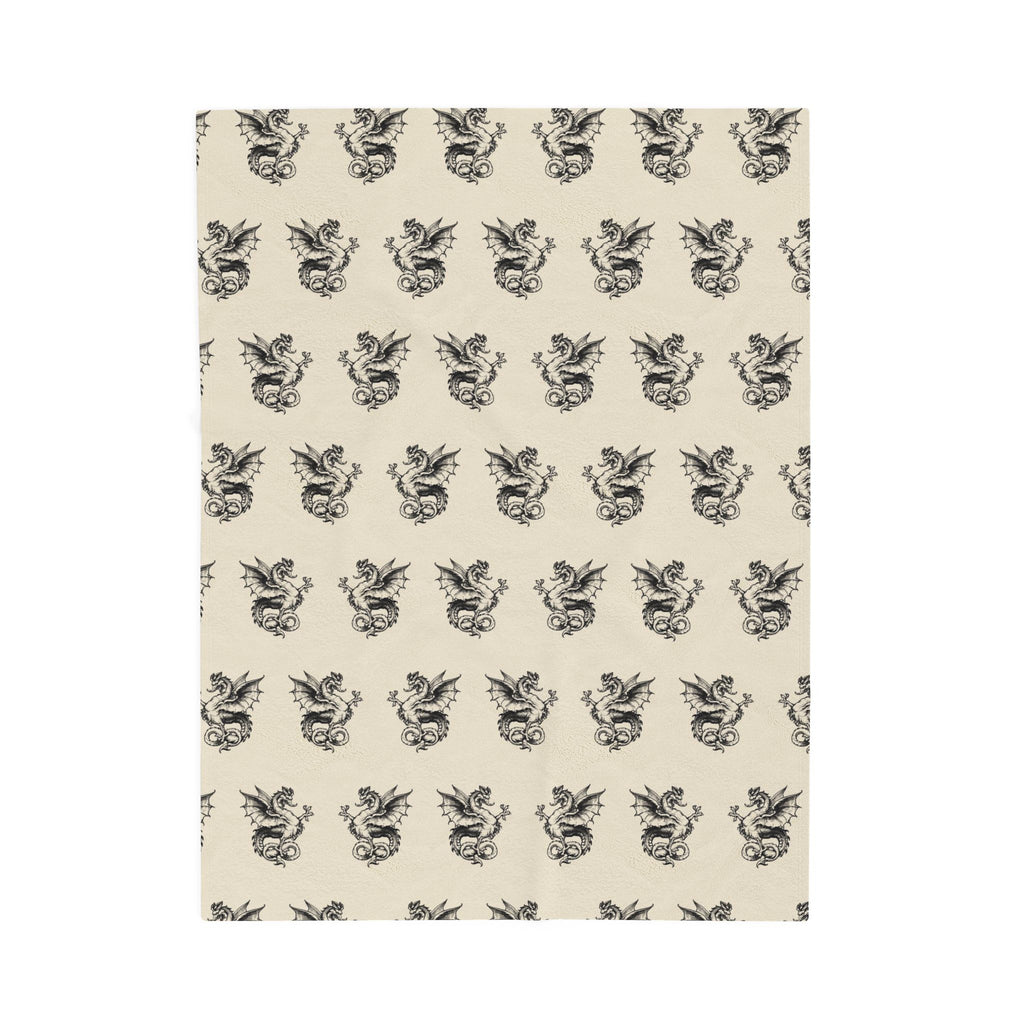 Vintage Dragon Pattern Velveteen Plush Blanket