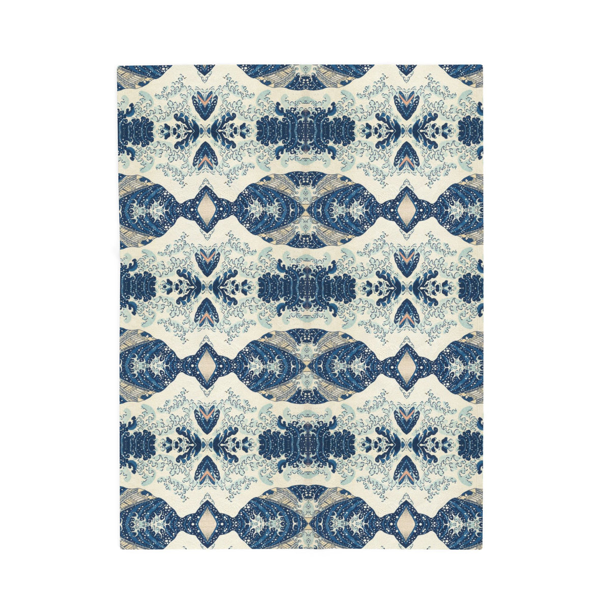 Great Wave Mirror Pattern Velveteen Plush Blanket