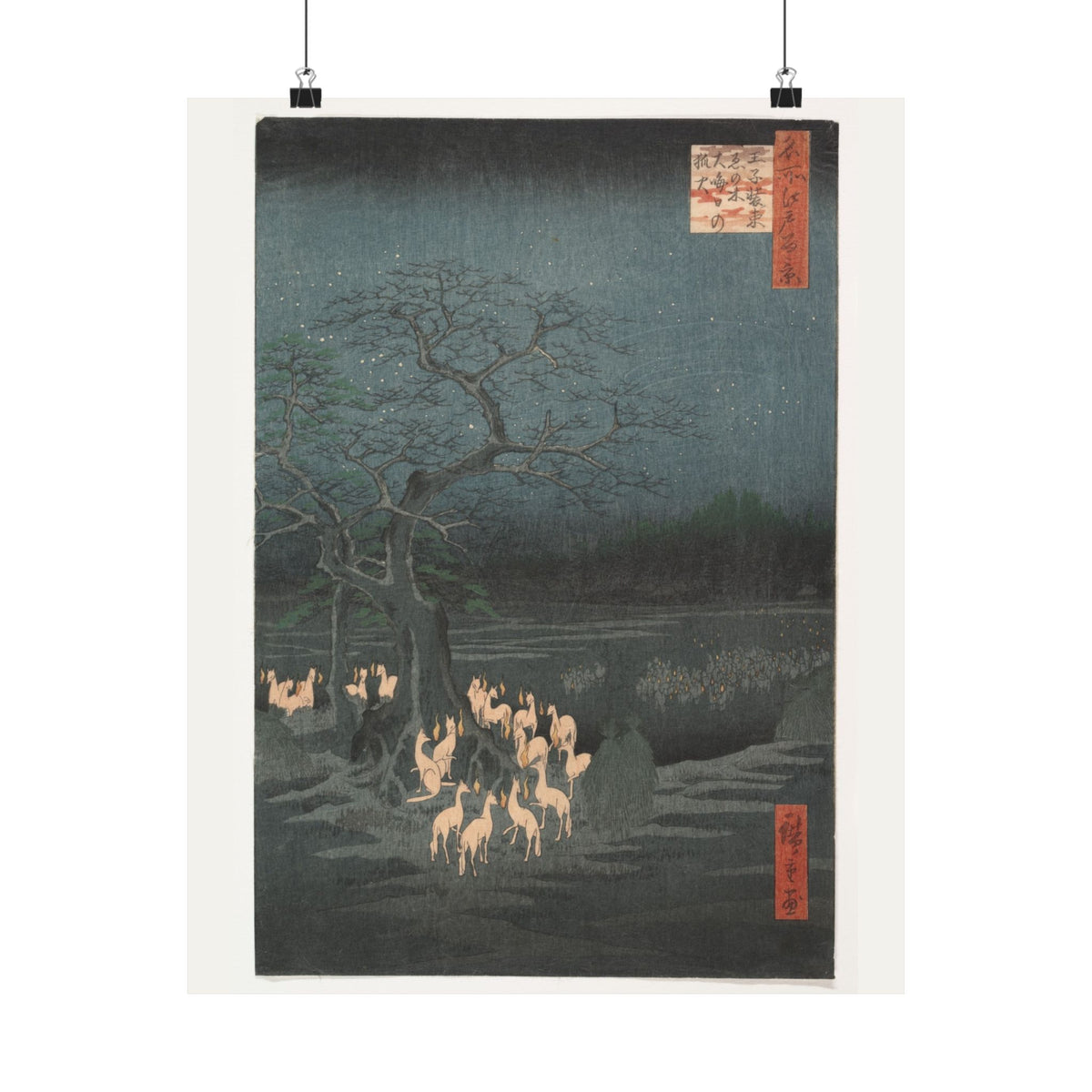 Hiroshige 'New Year's Eve Foxfires' Poster