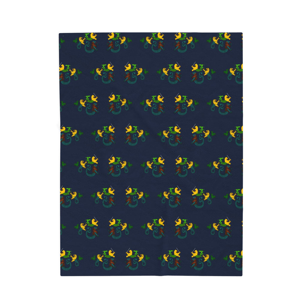 Heraldic Merlion Pattern Velveteen Plush Blanket