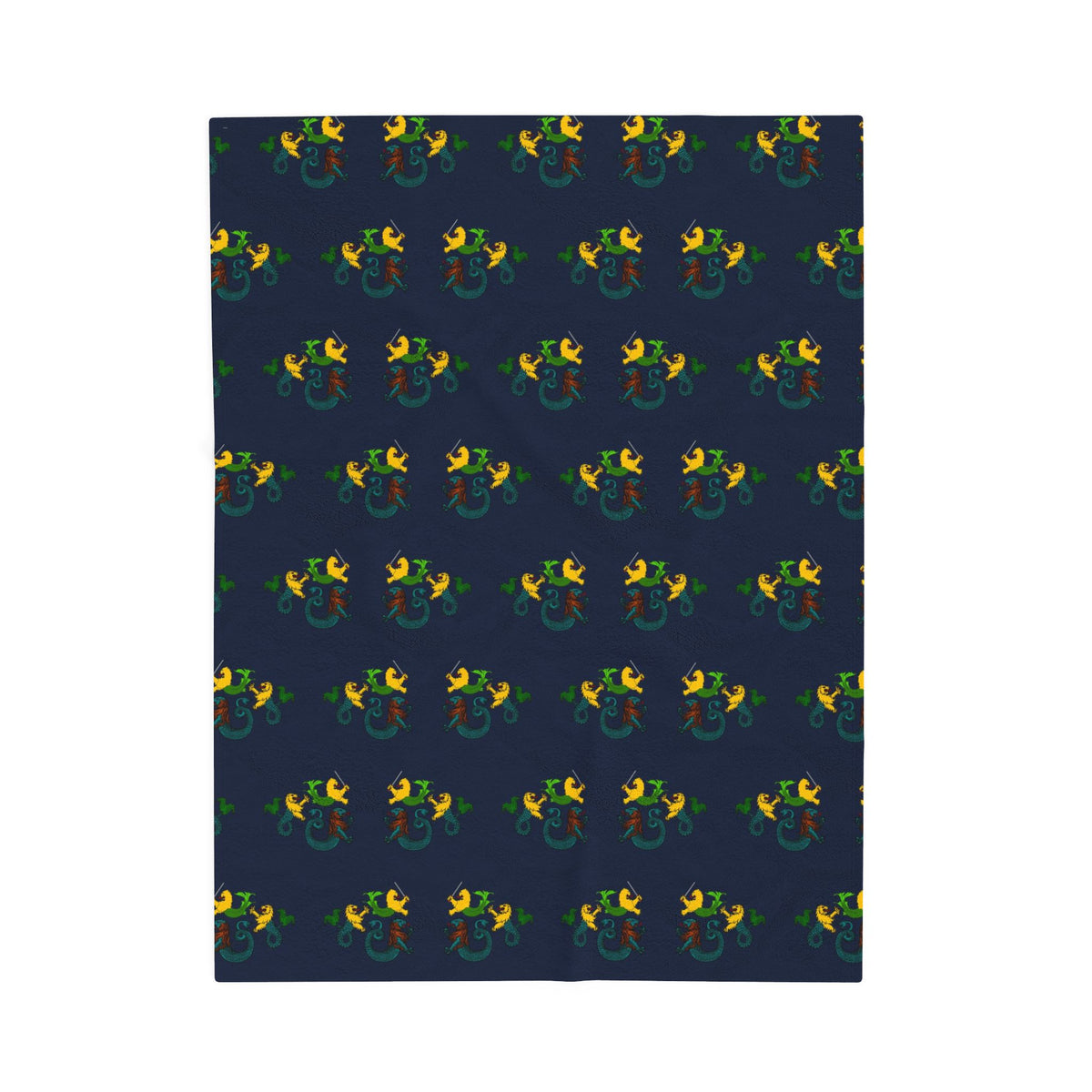 Heraldic Merlion Pattern Velveteen Plush Blanket