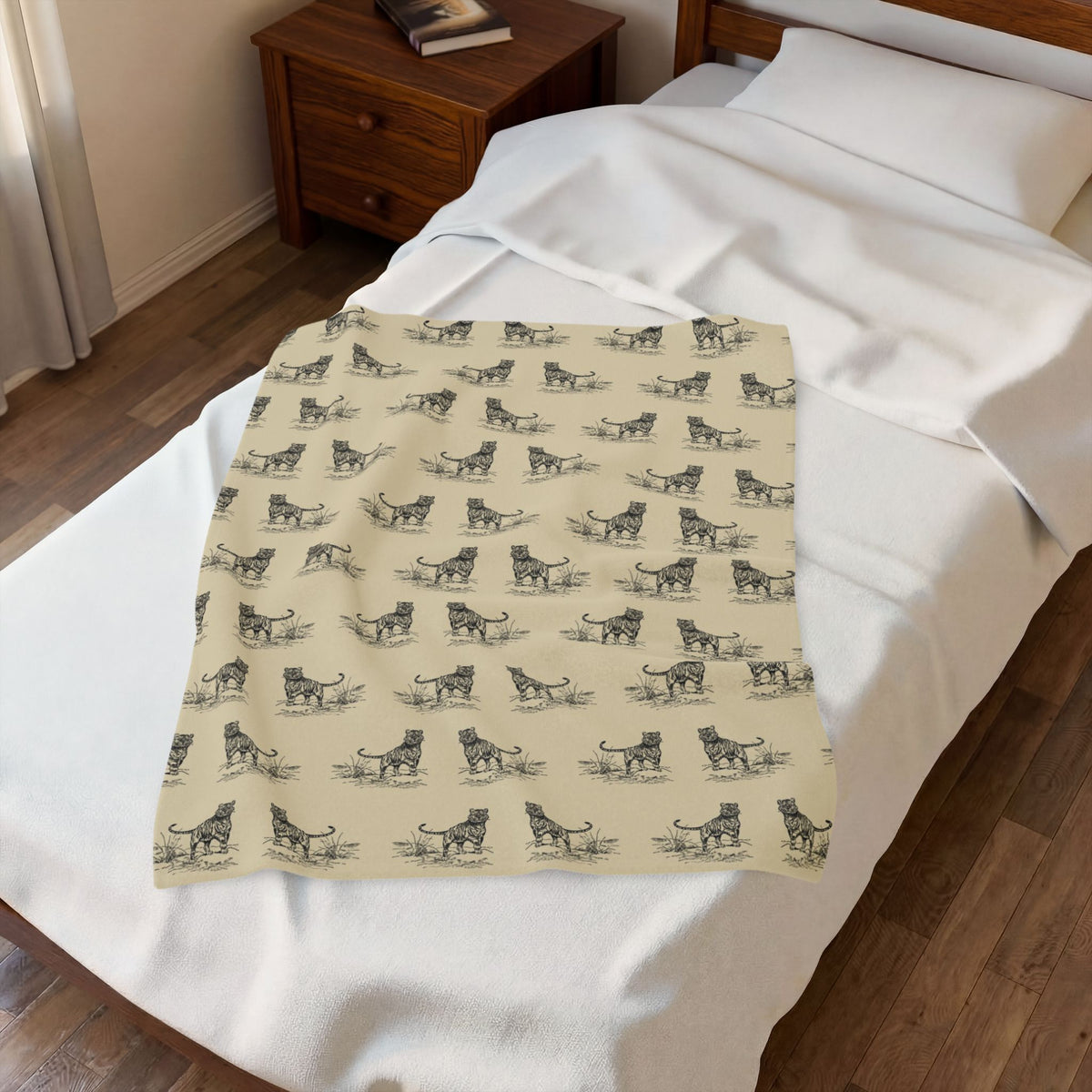 Tiger Pattern Velveteen Plush Blanket