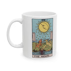The Moon tarot card mug, Rider-Waite-Smith design, ceramic 11oz/15oz, view 2