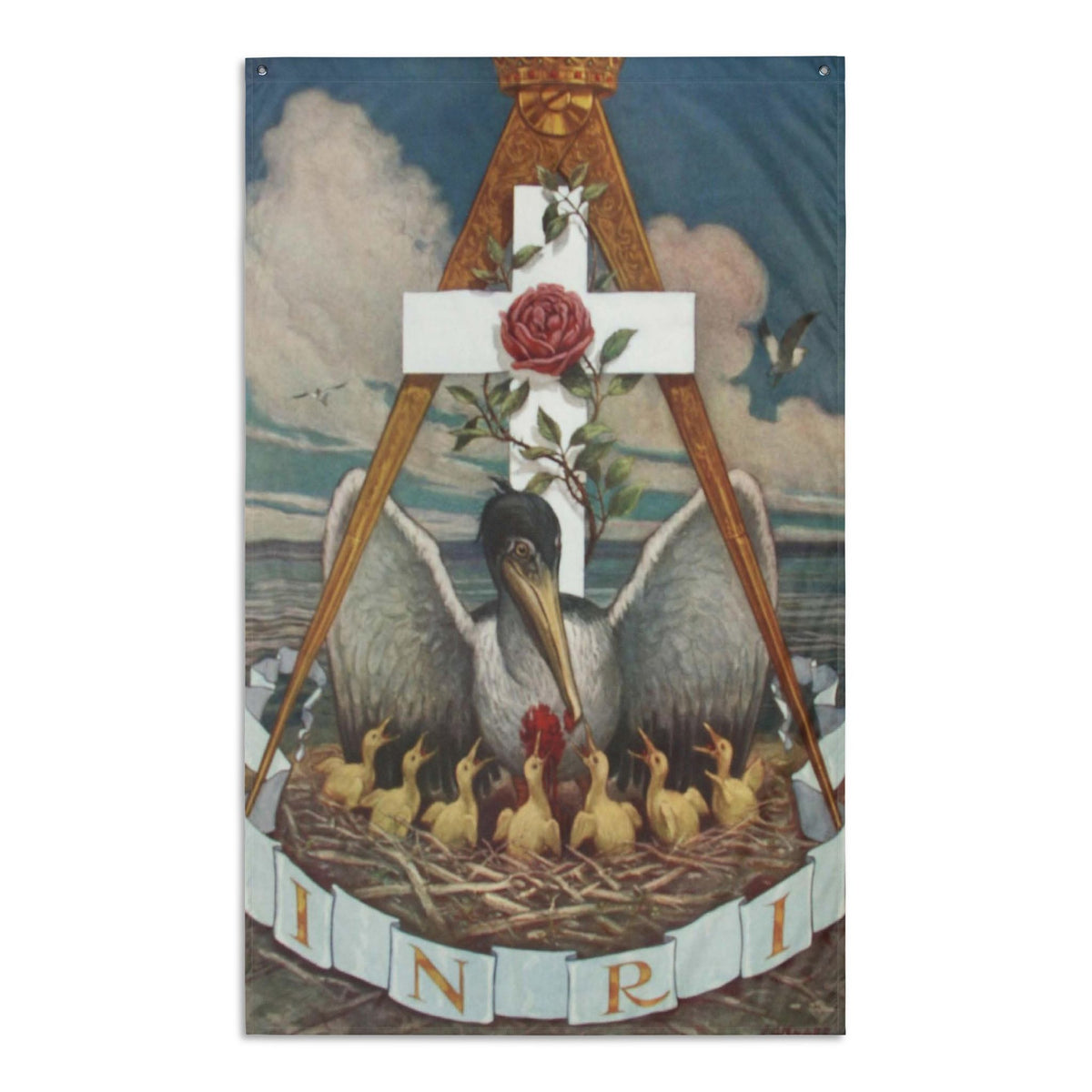 Jewel of the Rose Croix Banner Flag: Knapp Hanging Wall Flag, 34.5 x 56 in