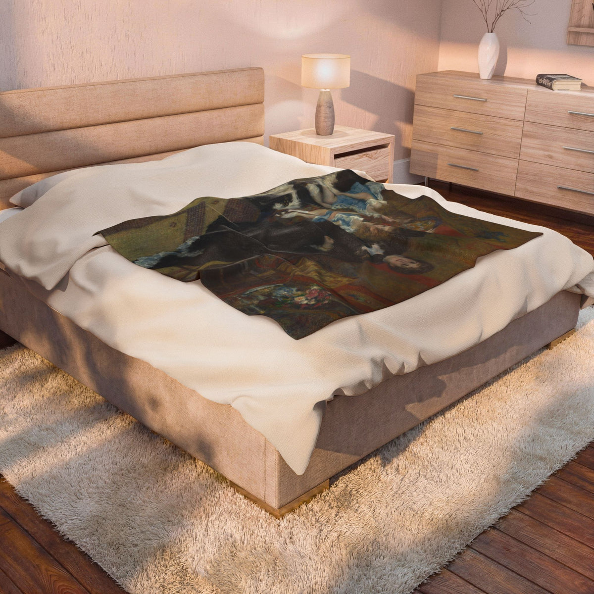 Madame Georges Charpentier and Her Children Velveteen Plush Blanket