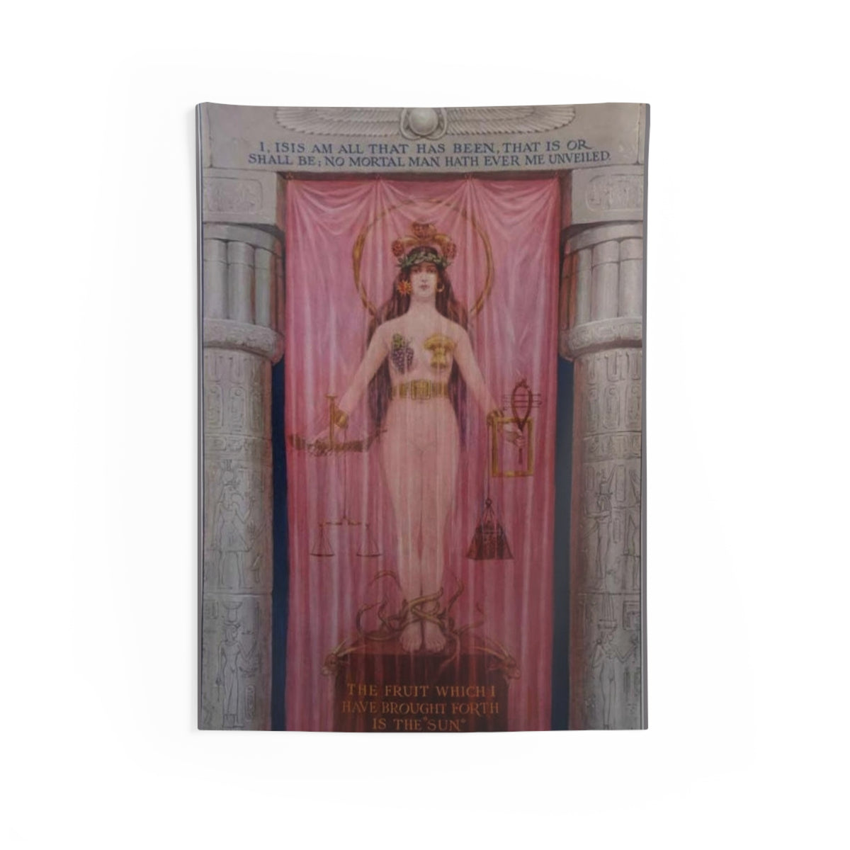 Veiled Isis Wall Tapestry: Saitic Inscription Plate