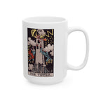 The Tower tarot card mug, Rider-Waite-Smith design, ceramic 11oz/15oz, view 3