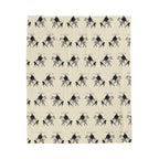 Samurai on Horseback Pattern Velveteen Plush Blanket