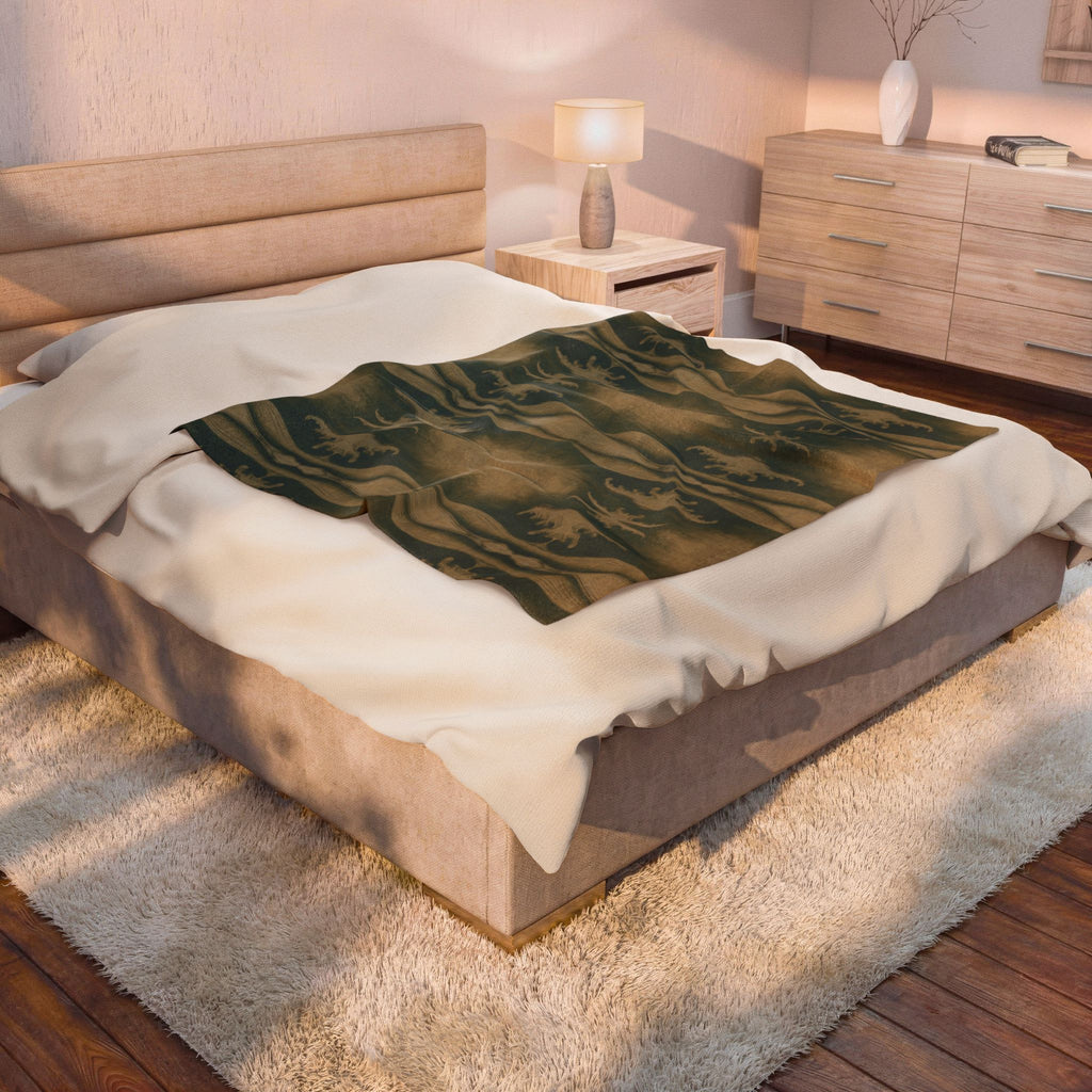 Rough Waves Pattern Velveteen Plush Blanket