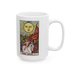The Sun tarot card mug, Rider-Waite-Smith design, ceramic 11oz/15oz, view 3